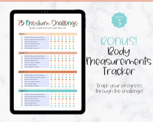 Load image into Gallery viewer, EDITABLE 75 MEDIUM Challenge Tracker | 75medium Printable Challenge, Fitness & Health Planner | Summer