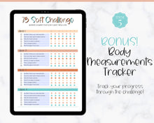 Load image into Gallery viewer, EDITABLE 75 SOFT Challenge Tracker | 75soft Printable Challenge, Fitness & Health Planner | Summer