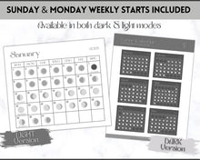 Load image into Gallery viewer, Digital 2023 Lunar Calendar Stickers | Moon Calendar Sticky Notes, 2023 Moon Phase Digital Stickers