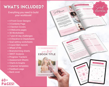 Load image into Gallery viewer, 60+ WORKSHEET Template Bundle | Canva Workbook Templates & Lead Magnet for Coaches | Brit Pink