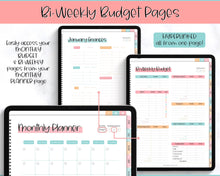 Load image into Gallery viewer, Biweekly Paycheck Budget Planner | DIGITAL GoodNotes Budget by Paycheck Planner | Zero Based Finance | Colorful Sky