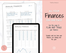 Load image into Gallery viewer, Annual Budget Tracker | Bill, Expenses, Income & Savings Tracker | Pink