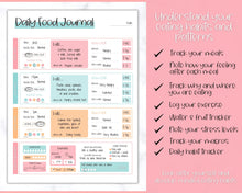 Load image into Gallery viewer, Colorful Daily Food Diary Printable |Diet & Nutrition Log, Weekly Meal Planner | Colorful Sky