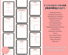 Load image into Gallery viewer, Digital Ultimate Wedding Planner for iPad | GoodNotes Wedding Checklist, Wedding Schedule, Bridal Binder, Wedding Budget & Itinerary | Pink Watercolor