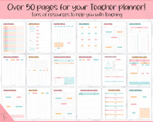 Load image into Gallery viewer, TEACHER Planner  Printable - 50+ pg BUNDLE | Academic Lesson Planner Template | Colorful Sky