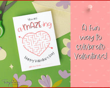 Load image into Gallery viewer, Printable Maze Valentines Day card for Kids | You're Amazing Pencil Valentine Gift | Classroom Puzzle Card