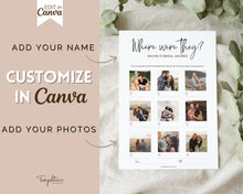 Load image into Gallery viewer, Where Were They? Bridal Shower Game | Editable Photo Guessing Games for Wedding Shower | Bachelorette & Hen Party Games