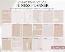 Load image into Gallery viewer, Ultimate PLANNER BUNDLE | Printable Goal Planner, Finances & Budget Planner, Fitness Planner, Self Care Journal, Life Planner | Lux