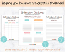 Load image into Gallery viewer, EDITABLE 75 SOFT Challenge Tracker | 75soft Printable Challenge, Fitness & Health Planner | Summer