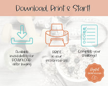 Load image into Gallery viewer, EDITABLE 75 MEDIUM Challenge Tracker | 75medium Printable Challenge, Fitness & Health Planner | Summer