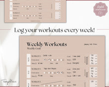 Load image into Gallery viewer, Workout Tracker BUNDLE | Fitness, Exercise & Weight loss Planner | Lux