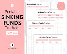 Load image into Gallery viewer, Sinking Funds Tracker BUNDLE | Printable Savings, Budget & Finance Trackers | Pink