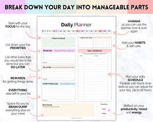 Load image into Gallery viewer, ADHD Daily Planner for Adults - Made for Neurodivergent Brains | Rainbow
