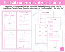 Load image into Gallery viewer, Small Business Planner Printable BUNDLE | Ultimate Business Tracker for Entrepreneur & Business Owners | Brit Pink