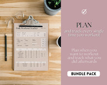 Load image into Gallery viewer, Workout Tracker BUNDLE | Fitness, Exercise & Weight loss Planner | Lux