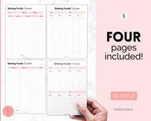 Load image into Gallery viewer, Sinking Funds Tracker BUNDLE | Printable Savings, Budget & Finance Trackers | Pink