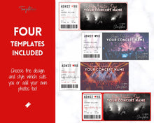Load image into Gallery viewer, Valentine's Day Gift Concert Ticket Template | EDITABLE Surprise Gift for Musical Events & Theatre Shows