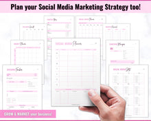 Load image into Gallery viewer, Small Business Planner Printable BUNDLE | Ultimate Business Tracker for Entrepreneur & Business Owners | Brit Pink