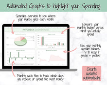 Load image into Gallery viewer, Budget by Paycheck Google Sheets Spreadsheet | Biweekly Zero Based Budget Tracker | Green
