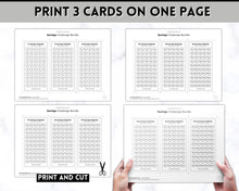 Load image into Gallery viewer, Mini Savings Challenge Printable BUNDLE | 12 Saving Trackers, Cash Envelope, A6 Saving Challenges | Mono