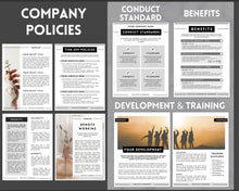 Load image into Gallery viewer, Employee Onboarding Handbook Template | New Hire Welcome Packet & New Hire Checklist | Editable eBook Canva Template | Mono