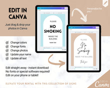 Load image into Gallery viewer, 15 Airbnb Posters | Editable Template Sign Bundle, Wifi password Sign, Check Out Signs for Airbnb Superhosts | Arch