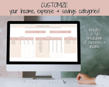 Load image into Gallery viewer, Budget Planner for Couples | Google Sheets Automated Monthly Expenses Spreadsheet | Brown