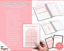 Load image into Gallery viewer, Fitness Planner Ultimate Bundle | Weight Loss, Workout, Fitness, Wellnes & Health, Meal Planner, Self Care, Habit Tracker | Hearts