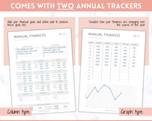 Load image into Gallery viewer, Annual Budget Tracker | Bill, Expenses, Income & Savings Tracker | Pink