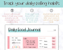 Load image into Gallery viewer, Colorful Daily Food Diary Printable |Diet & Nutrition Log, Weekly Meal Planner | Colorful Sky