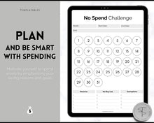 Load image into Gallery viewer, No Spend Challenge BUNDLE | Printable 30 day, 60 day, 90 day Savings Challenge & Monthly Spending Tracker | Mono