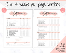 Load image into Gallery viewer, EDITABLE 75 SOFT Challenge Tracker | 75soft Printable Challenge, Fitness & Health Planner | Pink Watercolor