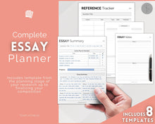 Load image into Gallery viewer, Essay Planner Printable BUNDLE for Students | Essay Writing Template for College Assignment, School, Homework & Projects | Minimalist