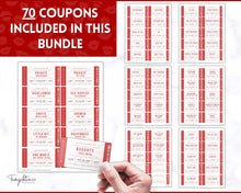 Load image into Gallery viewer, Naughty Sex Coupons for Valentines | Sexy Couples Coupon Book for Him & Her | Personalized Kinky Valentines, Birthday, Anniversary Gifts | Red