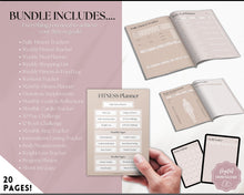 Load image into Gallery viewer, Fitness Planner Ultimate Bundle | Weight Loss, Workout, Fitness, Wellnes & Health, Meal Planner, Self Care, Habit Tracker | Lux