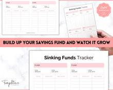Load image into Gallery viewer, Sinking Funds Tracker BUNDLE | Printable Savings, Budget & Finance Trackers | Pink
