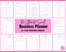 Load image into Gallery viewer, Small Business Planner Printable BUNDLE | Ultimate Business Tracker for Entrepreneur & Business Owners | Brit Pink