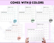 Load image into Gallery viewer, 6 Patient Nurse Report Sheet to Organize your Shifts | Nurse Brain Sheet, ICU Nurse Report Patient Assessment Template | Purple