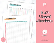 Load image into Gallery viewer, Attendance Tracker Sheet | Printable Attendance Record Log for Students | Colorful Sky