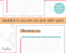 Load image into Gallery viewer, Attendance Tracker Sheet | Printable Attendance Record Log for Students | Colorful Sky