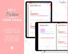 Load image into Gallery viewer, Digital GOAL Planner | GoodNotes Goals Tracker, SMART Goal Setting, Vision Board, UNDATED iPad Goal Journal | Pastel Rainbow