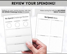 Load image into Gallery viewer, No Spend Challenge BUNDLE | Printable 30 day, 60 day, 90 day Savings Challenge & Monthly Spending Tracker | Mono