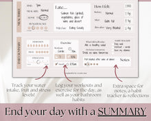 Load image into Gallery viewer, Boho Daily Food Diary Printable | Food Journal, Diet & Nutrition Log | Lux