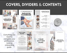 Load image into Gallery viewer, Employee Onboarding Handbook Template | New Hire Welcome Packet & New Hire Checklist | Editable eBook Canva Template | Mono
