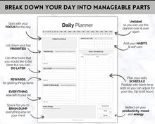Load image into Gallery viewer, ADHD Daily Planner for Adults - Made for Neurodivergent Brains | Mono