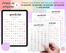 Load image into Gallery viewer, Pounds Lost Tracker Bundle - 10 20, 30, 50, 100 lbs Printable Weight Loss Printables | Swash Rainbow