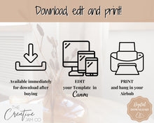 Load image into Gallery viewer, 15 Airbnb Posters | Editable Template Sign Bundle, Wifi password Sign, Check Out Signs for Airbnb Superhosts | Arch