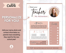 Load image into Gallery viewer, Meet the Teacher Template | Editable Introduction letter for Teachers | Brown