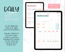 Load image into Gallery viewer, UNDATED Digital Fitness Planner | iPad GoodNotes Fitness Journal, Weight Loss Tracker &amp; Workout Planner | Colorful Sky
