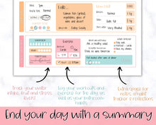 Load image into Gallery viewer, Colorful Daily Food Diary Printable |Diet & Nutrition Log, Weekly Meal Planner | Colorful Sky